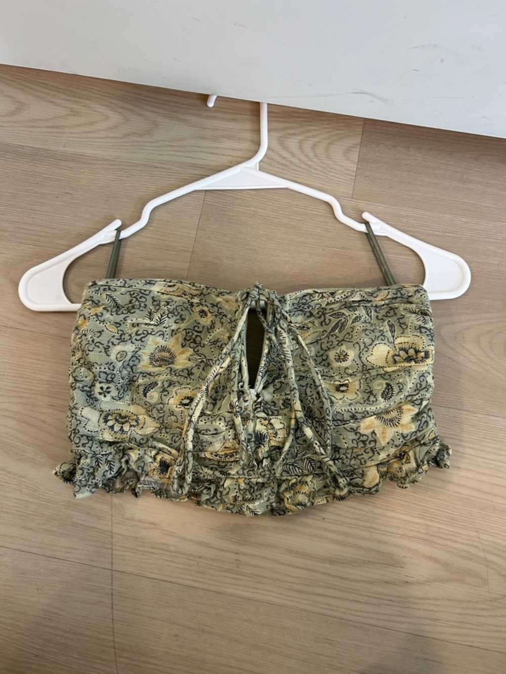 Zara Green Floral Paisley Crop Top
